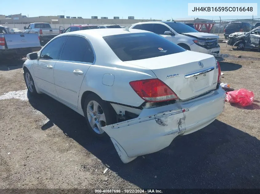 2005 Acura Rl 3.5 VIN: JH4KB16595C016648 Lot: 40587698