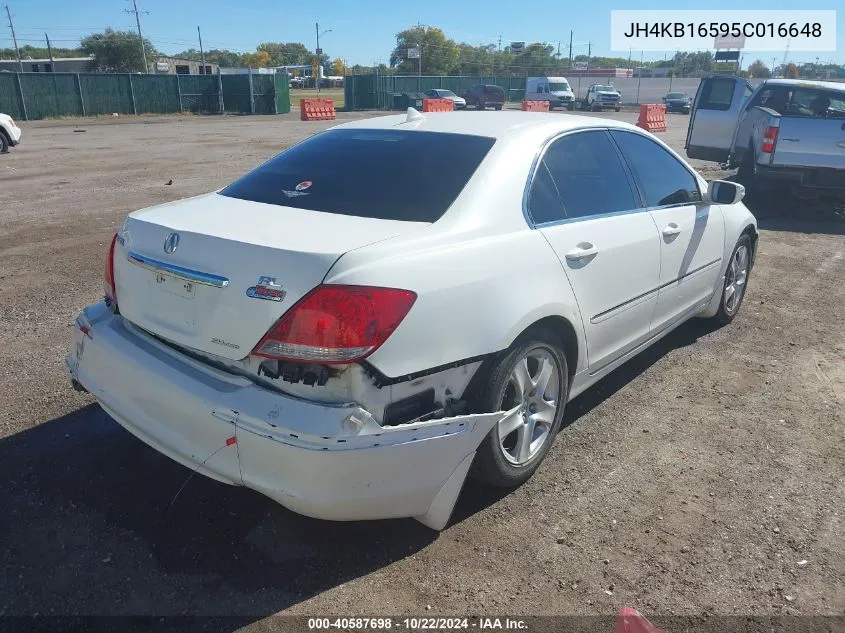 2005 Acura Rl 3.5 VIN: JH4KB16595C016648 Lot: 40587698