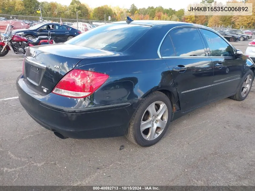 2005 Acura Rl 3.5 VIN: JH4KB16535C006892 Lot: 40592713