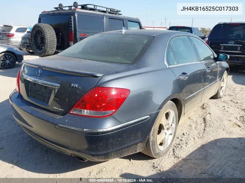 2005 Acura Rl 3.5 VIN: JH4KB16525C017303 Lot: 40609886