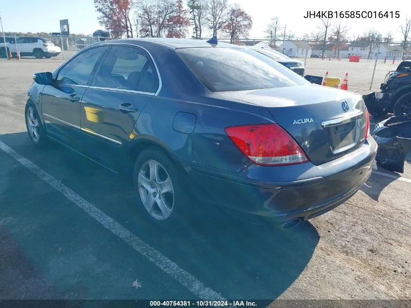 2005 Acura Rl 3.5 (48-State Only) (A5) VIN: JH4KB16585C016415 Lot: 40754381