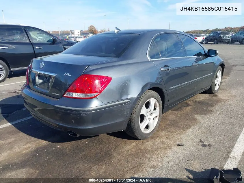 2005 Acura Rl 3.5 (48-State Only) (A5) VIN: JH4KB16585C016415 Lot: 40754381