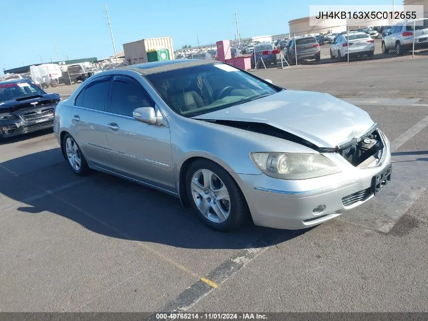 2005 Acura Rl 3.5 (Hawaii Only) (A5) VIN: JH4KB163X5C012655 Lot: 40765214