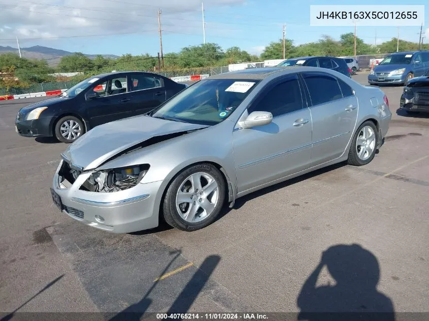 2005 Acura Rl 3.5 (Hawaii Only) (A5) VIN: JH4KB163X5C012655 Lot: 40765214