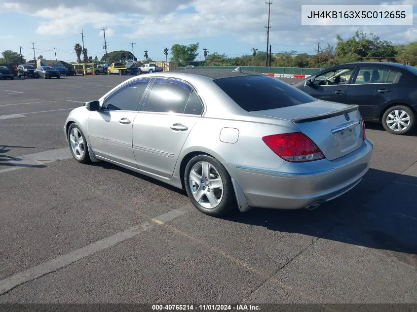 2005 Acura Rl 3.5 (Hawaii Only) (A5) VIN: JH4KB163X5C012655 Lot: 40765214