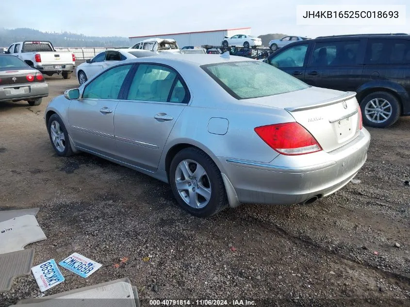 2005 Acura Rl 3.5 VIN: JH4KB16525C018693 Lot: 40791814