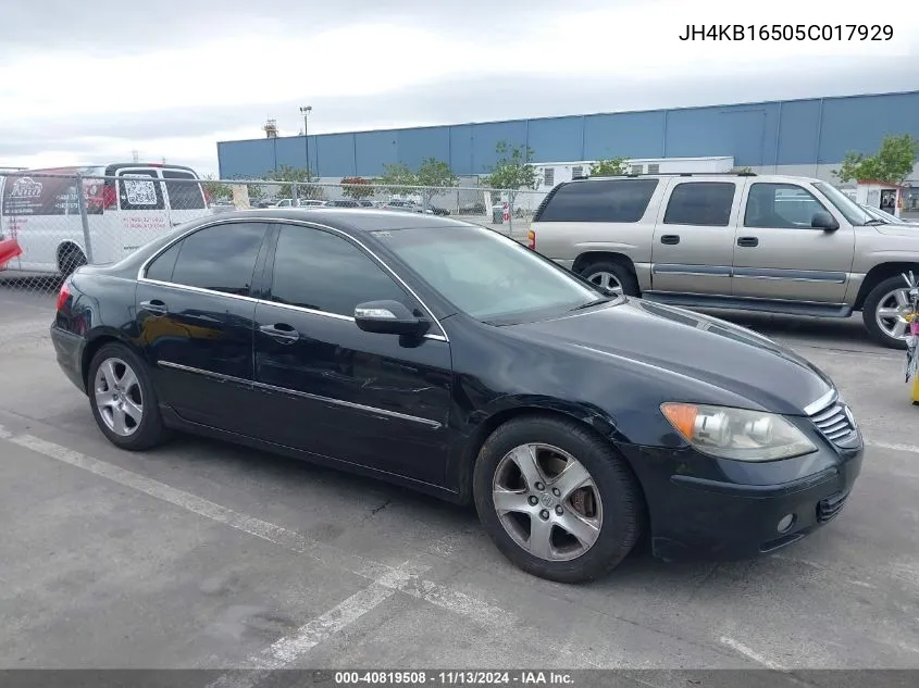 2005 Acura Rl 3.5 (48-State Only) (A5) VIN: JH4KB16505C017929 Lot: 40819508