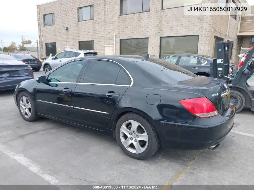 2005 Acura Rl 3.5 (48-State Only) (A5) VIN: JH4KB16505C017929 Lot: 40819508