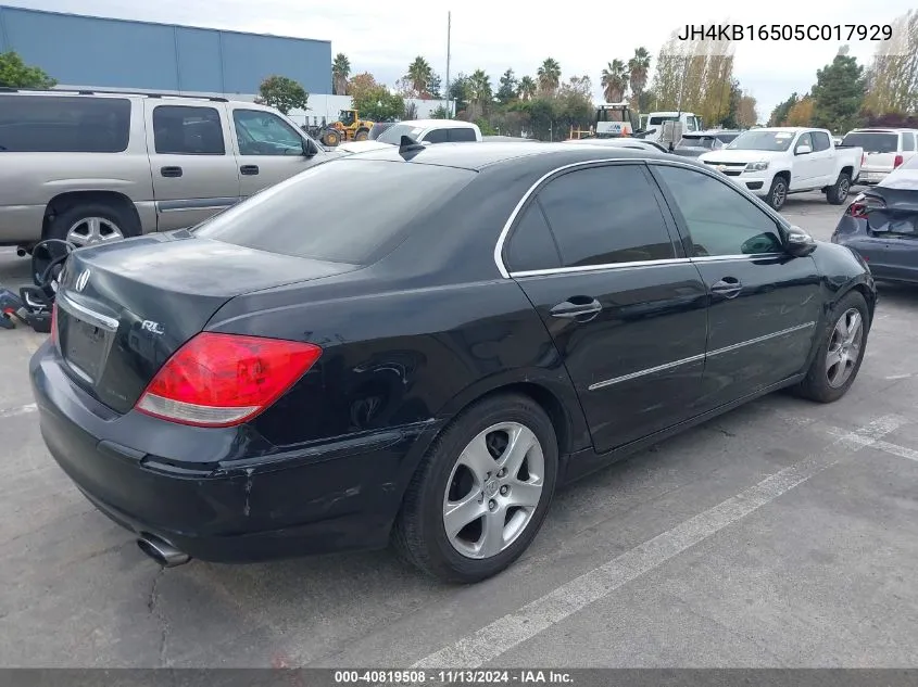 2005 Acura Rl 3.5 (48-State Only) (A5) VIN: JH4KB16505C017929 Lot: 40819508