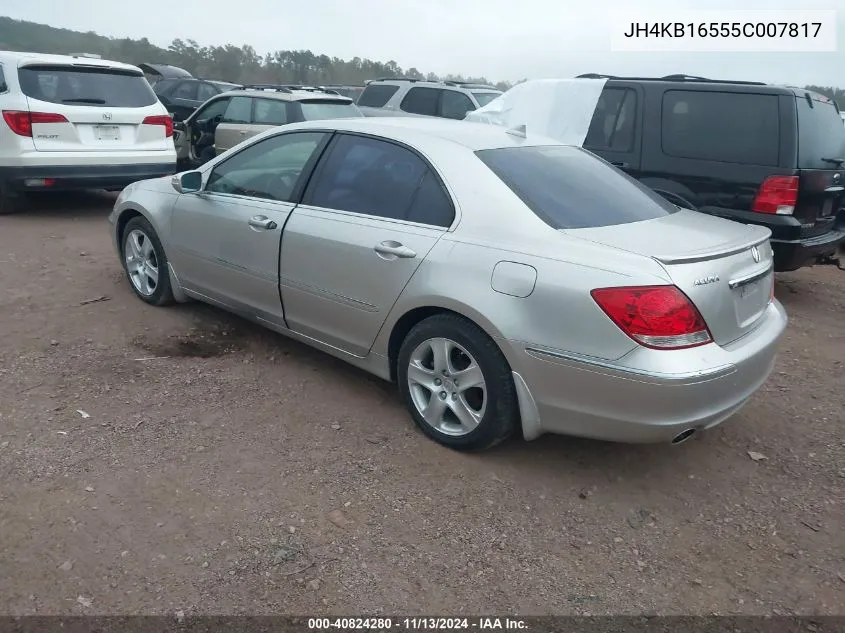 2005 Acura Rl 3.5 (48-State Only) (A5) VIN: JH4KB16555C007817 Lot: 40824280