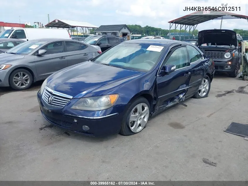 2006 Acura Rl 3.5 VIN: JH4KB16546C012511 Lot: 39955162