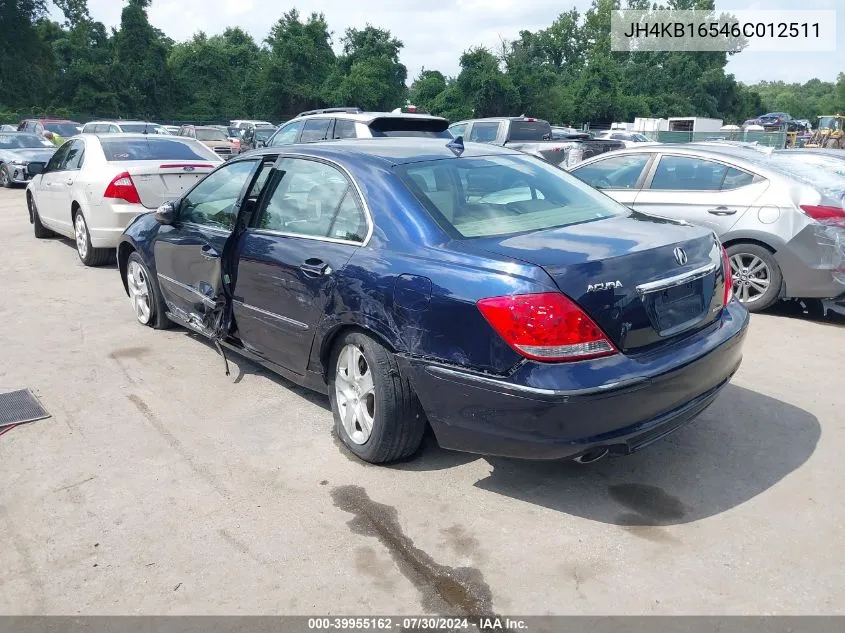 2006 Acura Rl 3.5 VIN: JH4KB16546C012511 Lot: 39955162