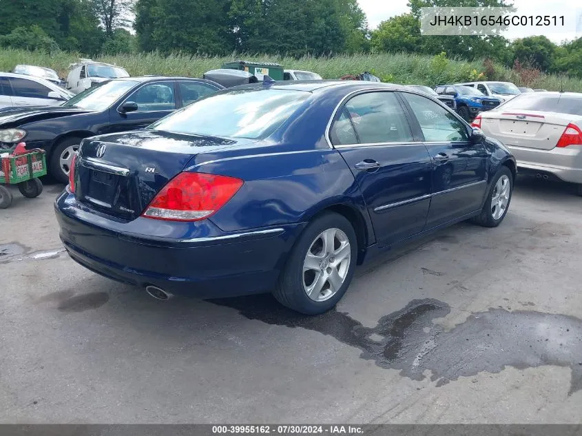 2006 Acura Rl 3.5 VIN: JH4KB16546C012511 Lot: 39955162