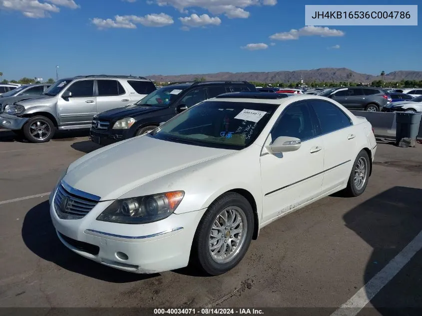 2006 Acura Rl 3.5 VIN: JH4KB16536C004786 Lot: 40034071