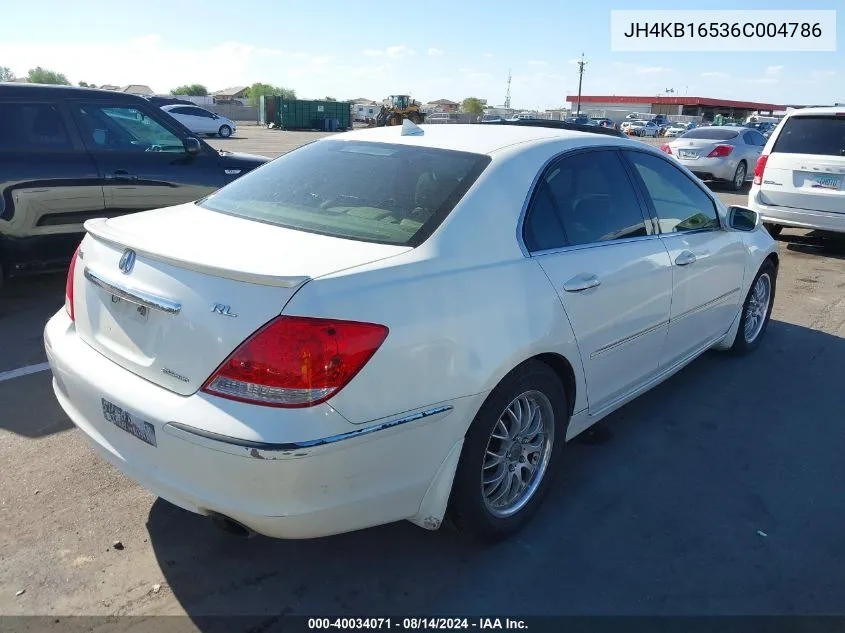 2006 Acura Rl 3.5 VIN: JH4KB16536C004786 Lot: 40034071