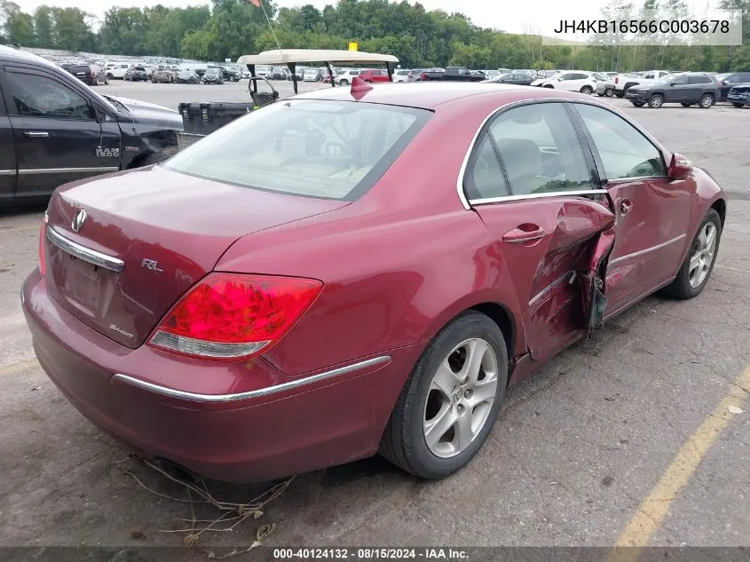 2006 Acura Rl 3.5 VIN: JH4KB16566C003678 Lot: 40124132