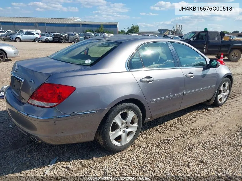 2006 Acura Rl 3.5 VIN: JH4KB16576C005181 Lot: 40149374