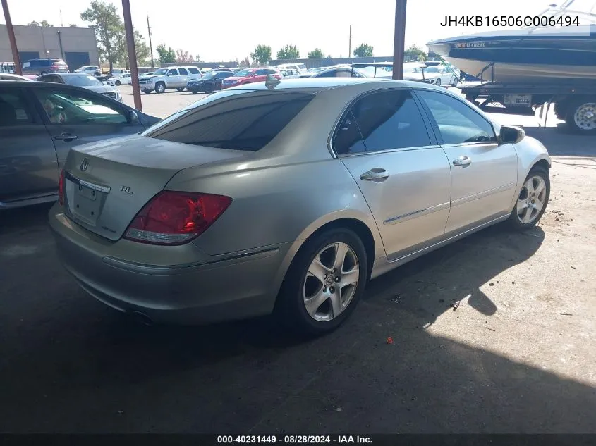 2006 Acura Rl 3.5 VIN: JH4KB16506C006494 Lot: 40231449