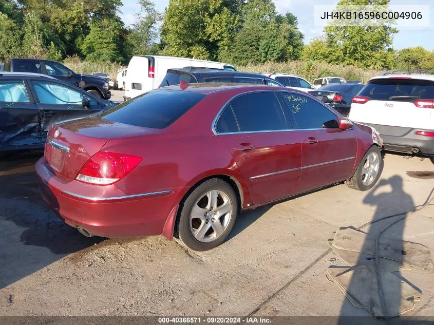 2006 Acura Rl 3.5 VIN: JH4KB16596C004906 Lot: 40366571