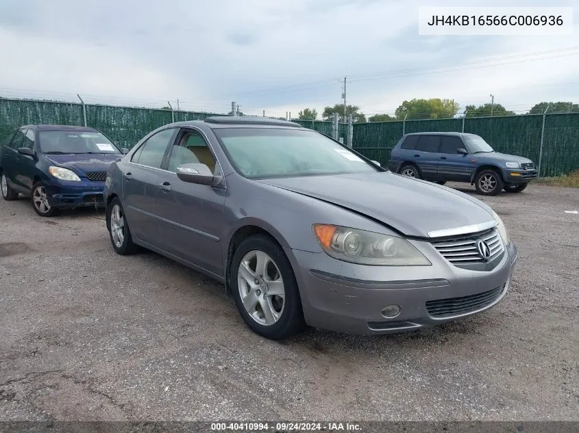 2006 Acura Rl 3.5 VIN: JH4KB16566C006936 Lot: 40410994