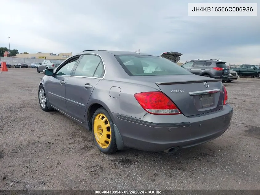 2006 Acura Rl 3.5 VIN: JH4KB16566C006936 Lot: 40410994