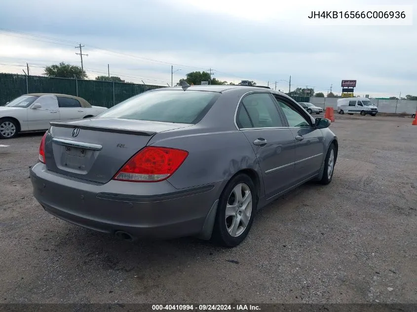 2006 Acura Rl 3.5 VIN: JH4KB16566C006936 Lot: 40410994