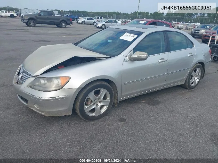 2006 Acura Rl 3.5 VIN: JH4KB16566C009951 Lot: 40420908