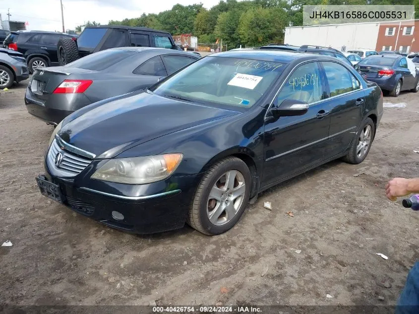 2006 Acura Rl 3.5 VIN: JH4KB16586C005531 Lot: 40426754