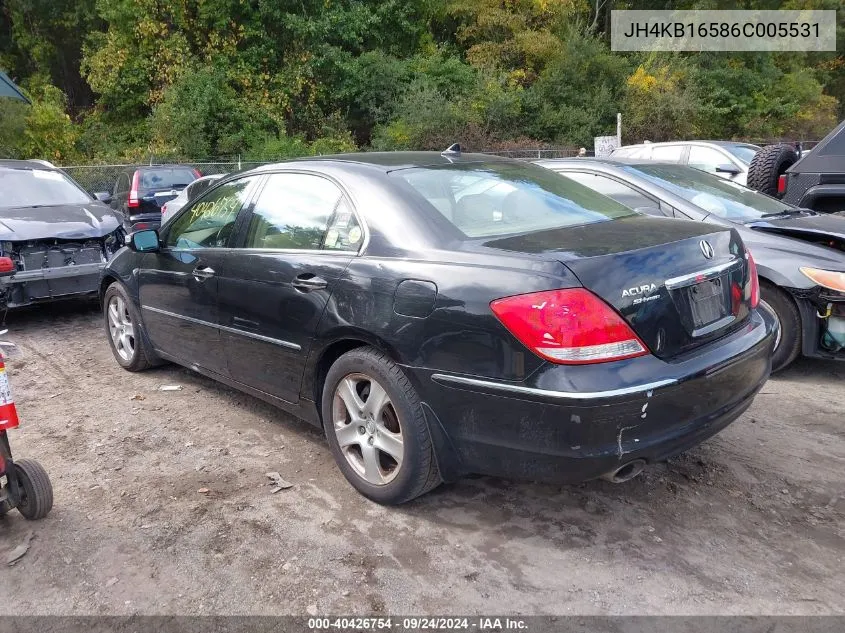 2006 Acura Rl 3.5 VIN: JH4KB16586C005531 Lot: 40426754