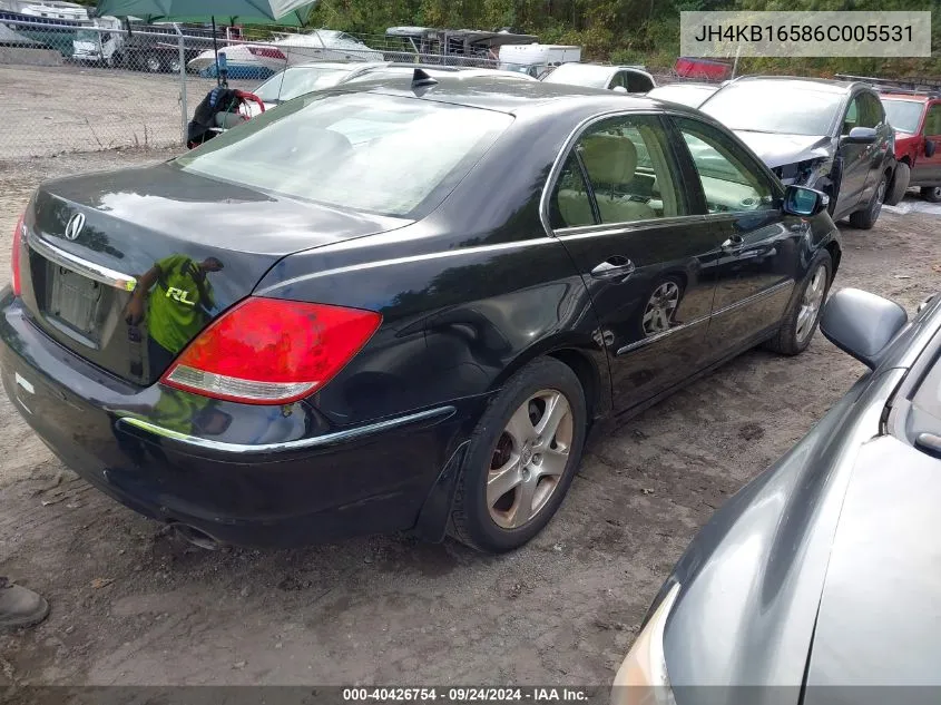 2006 Acura Rl 3.5 VIN: JH4KB16586C005531 Lot: 40426754