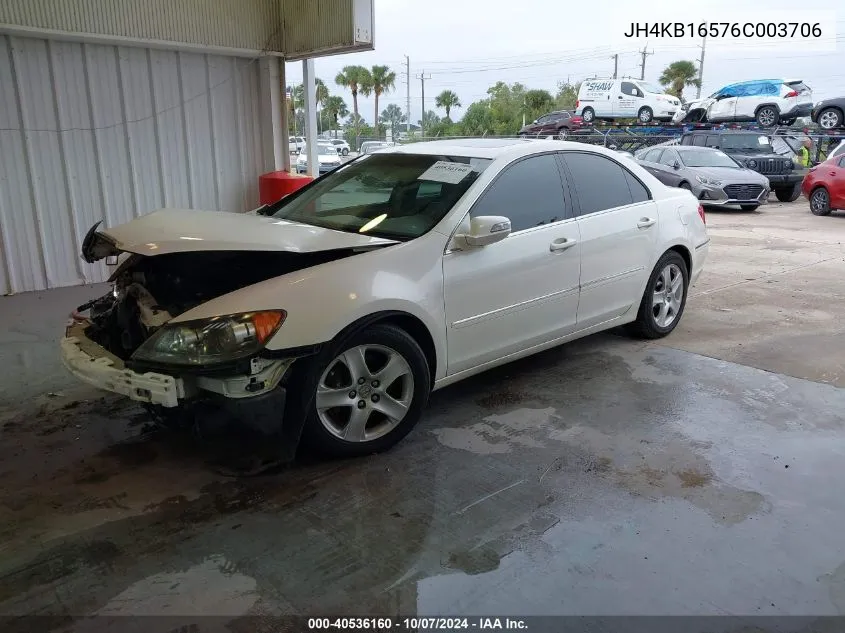 2006 Acura Rl 3.5 VIN: JH4KB16576C003706 Lot: 40536160