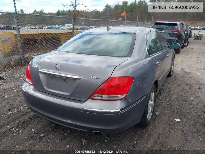 2006 Acura Rl 3.5 VIN: JH4KB16596C006932 Lot: 40756692