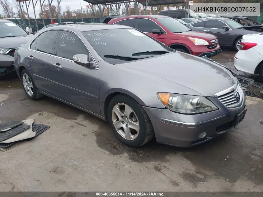 2006 Acura Rl 3.5 VIN: JH4KB16586C007652 Lot: 40855614