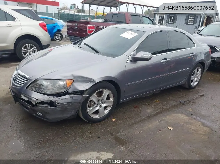 2006 Acura Rl 3.5 VIN: JH4KB16586C007652 Lot: 40855614