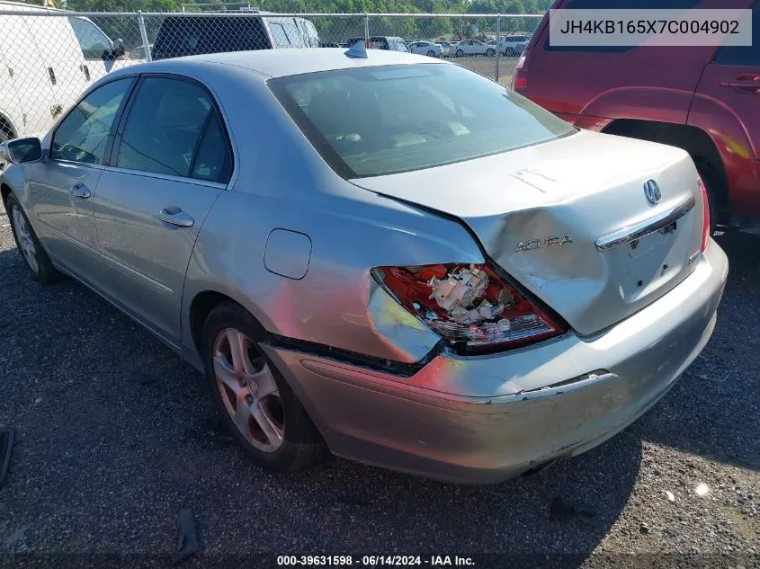 2007 Acura Rl 3.5 VIN: JH4KB165X7C004902 Lot: 39631598