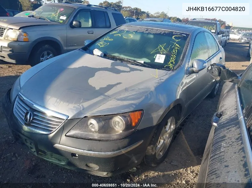 2007 Acura Rl 3.5 VIN: JH4KB16677C004820 Lot: 40659851