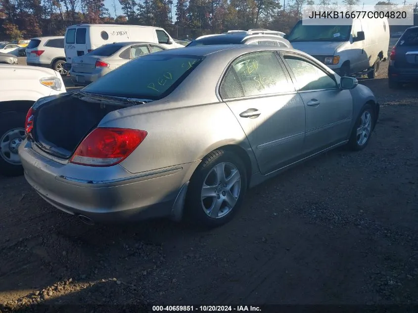 2007 Acura Rl 3.5 VIN: JH4KB16677C004820 Lot: 40659851