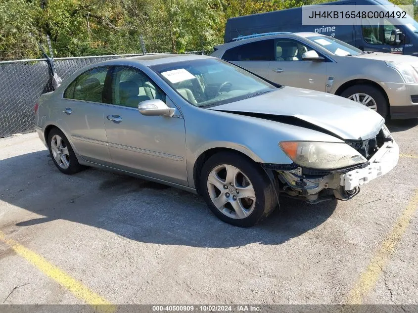 2008 Acura Rl 3.5 VIN: JH4KB16548C004492 Lot: 40500909