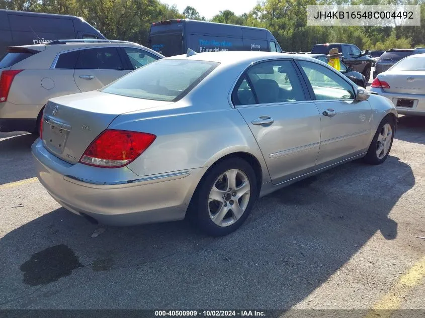 2008 Acura Rl 3.5 VIN: JH4KB16548C004492 Lot: 40500909