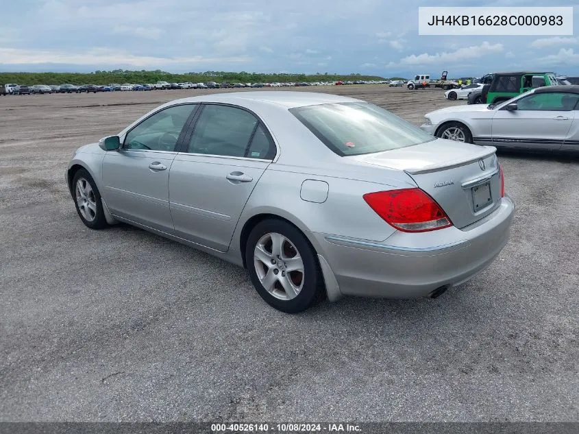 2008 Acura Rl 3.5 VIN: JH4KB16628C000983 Lot: 40526140