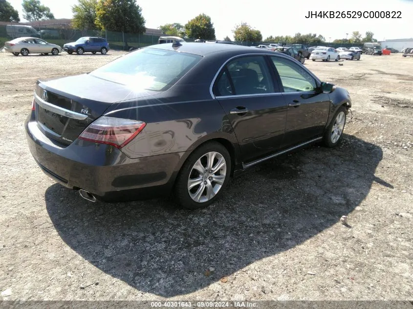 2009 Acura Rl 3.7 VIN: JH4KB26529C000822 Lot: 40301643