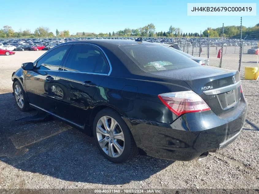 2009 Acura Rl VIN: JH4KB26679C000419 Lot: 40531948