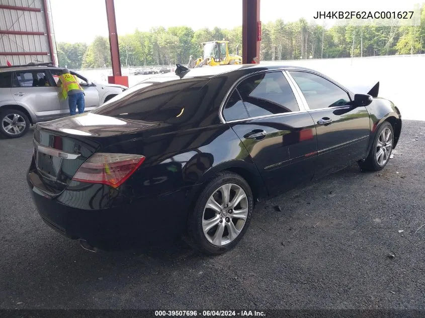 2010 Acura Rl 3.7 VIN: JH4KB2F62AC001627 Lot: 39507696