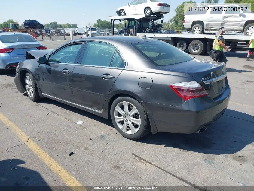 2010 Acura Rl 3.7 VIN: JH4KB2F64AC000592 Lot: 40245787