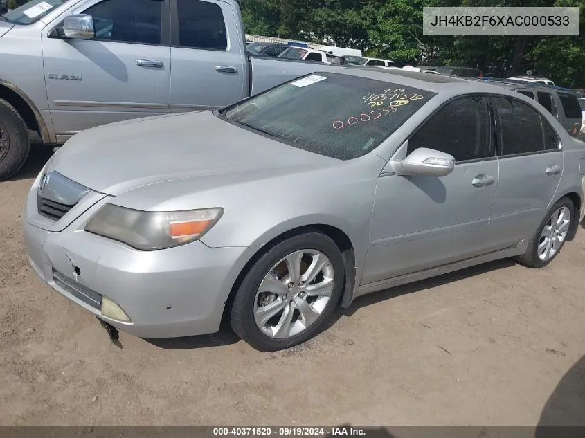 2010 Acura Rl 3.7 VIN: JH4KB2F6XAC000533 Lot: 40371520