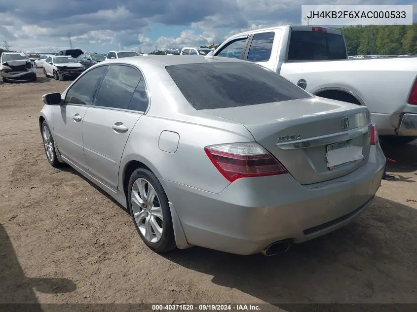 2010 Acura Rl 3.7 VIN: JH4KB2F6XAC000533 Lot: 40371520