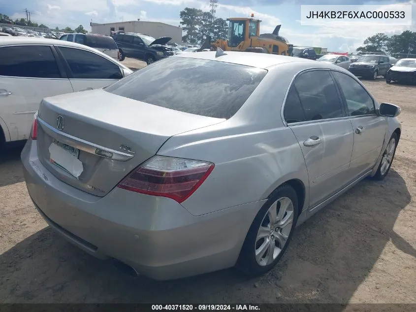 2010 Acura Rl 3.7 VIN: JH4KB2F6XAC000533 Lot: 40371520