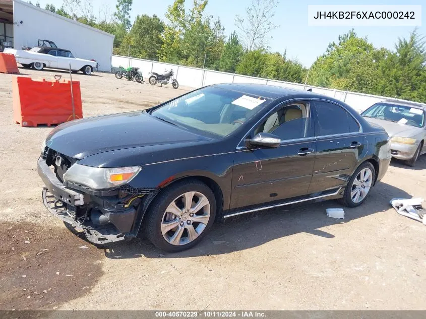 2010 Acura Rl 3.7 VIN: JH4KB2F6XAC000242 Lot: 40570229