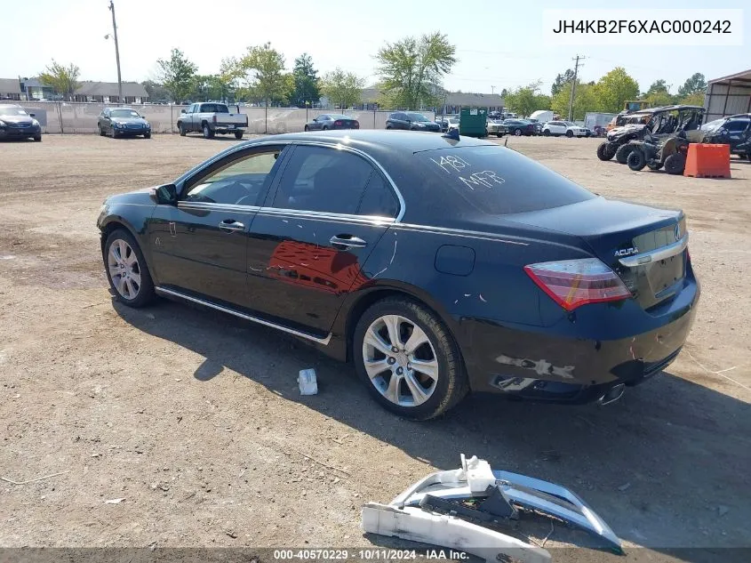 2010 Acura Rl 3.7 VIN: JH4KB2F6XAC000242 Lot: 40570229