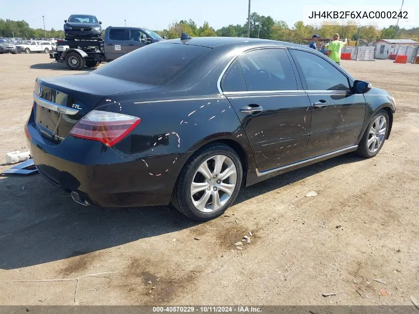 2010 Acura Rl 3.7 VIN: JH4KB2F6XAC000242 Lot: 40570229